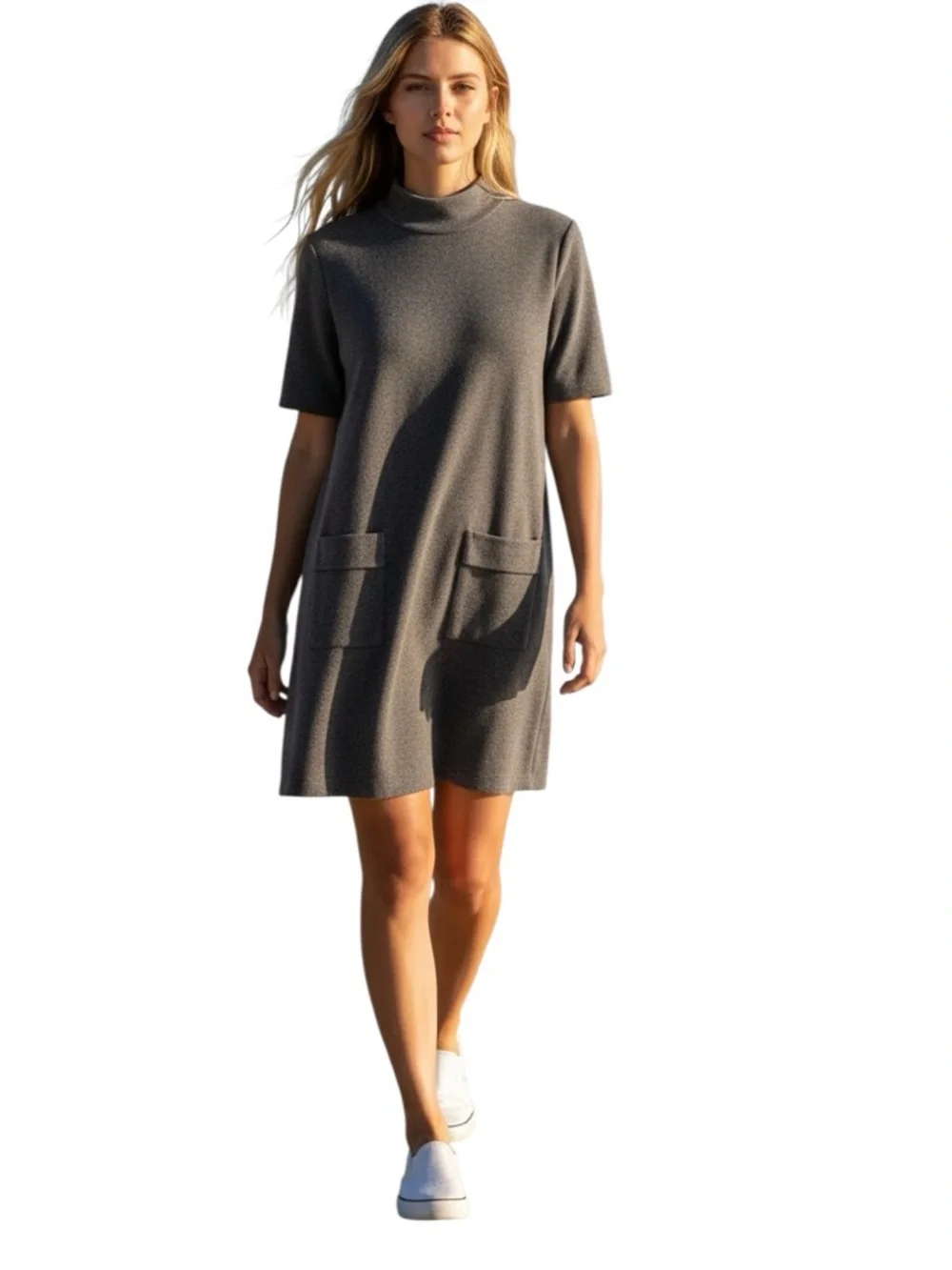 Zara mock neck pocket mini dress. Size large GUC - Picture 1 of 9